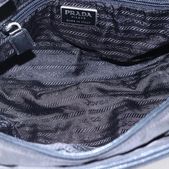 PRADA Shoulder Bag Nylon Black Silver Auth - Picture 12 of 16